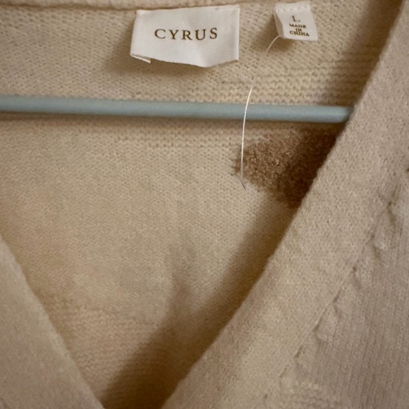 NWT Cyrus two-tone brown and cream women's cardigan sweater. Size large - Picture 2 of 5